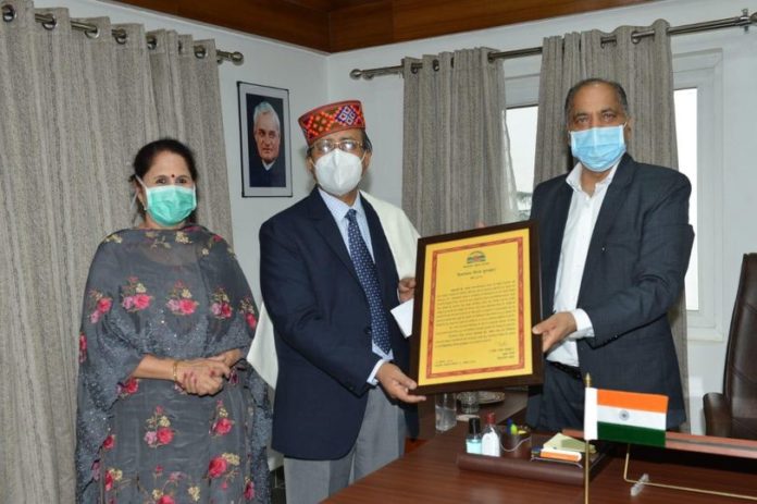 CM honours Dr. Jagat Ram with Himachal Gaurav Purskar-2019 CM honours Dr. Jagat Ram with Himachal Gaurav Purskar-2019