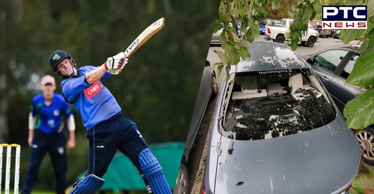 Irish cricketer smashes six, breaks window of his own car