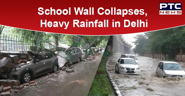 Heavy Rains and Water Logging in Delhi, School Wall Collapses