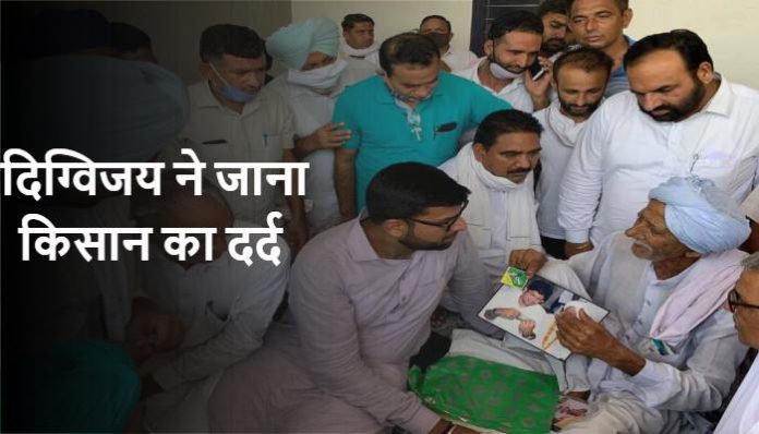 Nishan Singh and Digvijay Chautala meet injured farmer (2) Nishan Singh and Digvijay Chautala meet injured farmer