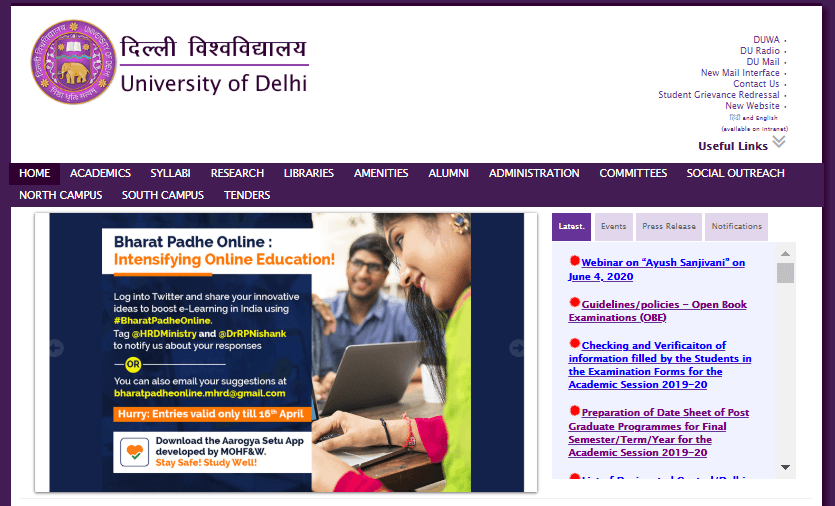 DU second cut-off list for Arts, Commerce, and Science streams out