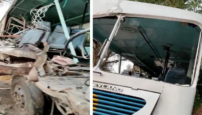 Haryana roadways bus and truck collides, three dead including driver (4) Bus and truck collides