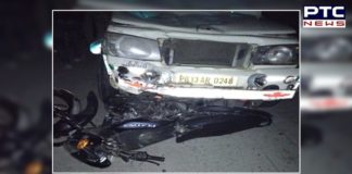 Bolero Collision with motorcycle near Bhawanigarh, couple killed, another woman injured