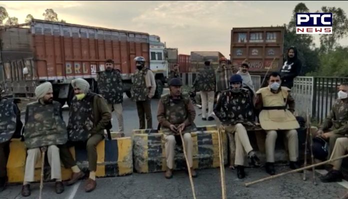 Farmers Protest In Delhi ggg Farmers Protest In Delhi : Heavy barricading by police on Haryana side at Shambhu border