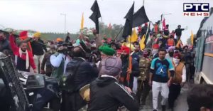 Farmers at Sambhu border dig up Haryana police barricades and throw them into canal