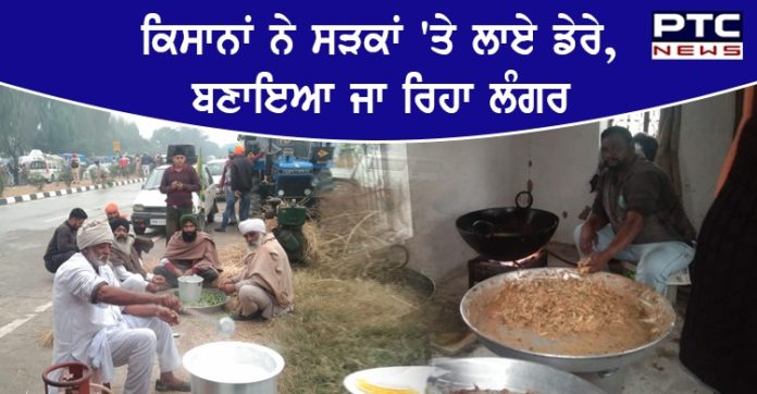 Farmers cook langar 1 Farmers cook langar on roads as Haryana police stops them from heading to Delhi