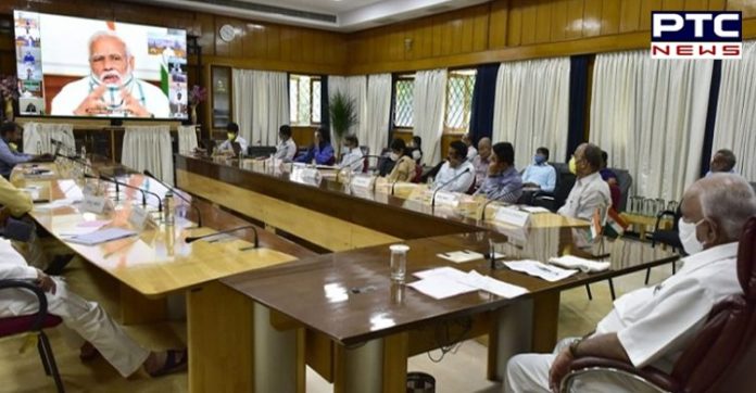 PM Narendra Modi chairs review meeting with CMs on COVID-19 PM Narendra Modi chairs review meeting with CMs on COVID-19