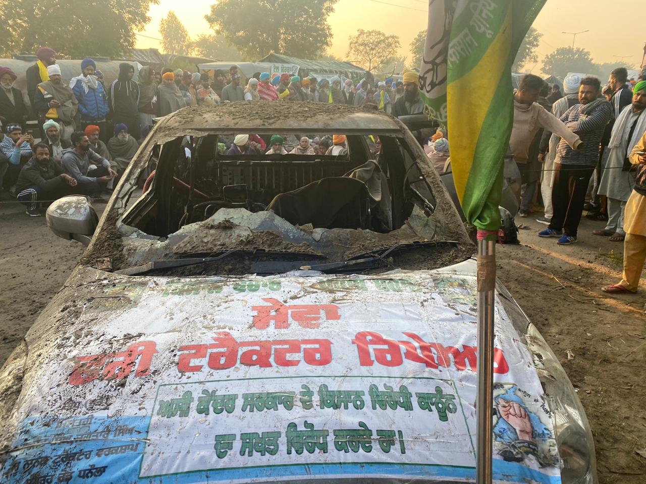 Dilli Chalo: BKU activist burnt alive as car catches fire near Tikri Border