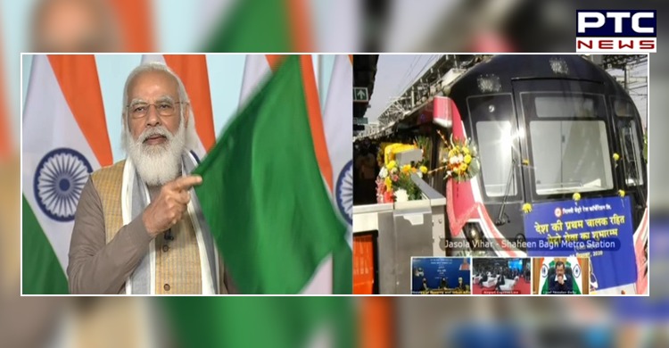 PM Modi flags off India’s first-ever driverless train on Delhi Metro’s Magenta Line