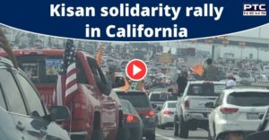 Convoy of vehicles carries "Kisan solidarity rally" in support of farmers in California