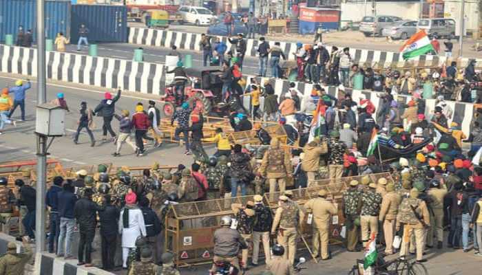 Days after violence during farmers' tractor march in Delhi on Republic Day, situation tensed at Singhu border as a group of people demand area be vacated.