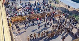 Days after violence during farmers' tractor march in Delhi on Republic Day, situation tensed at Singhu border as a group of people demand area be vacated.