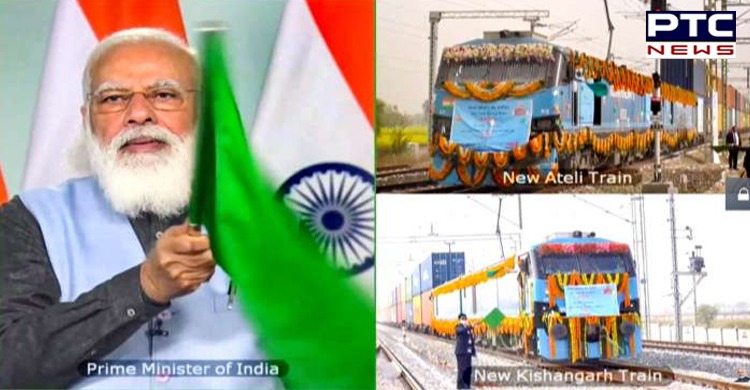 PM Modi dedicates Rewari-Madar section of Western Dedicated Freight Corridor to nation