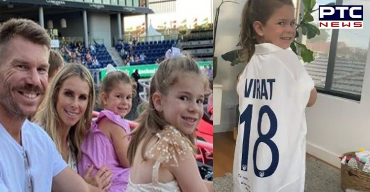 David Warner shares daughter's pic, posing in Test jersey gifted by Virat Kohli