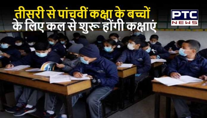 Regular studies will start for students of third to fifth grade from February 24 Regular Classes Started