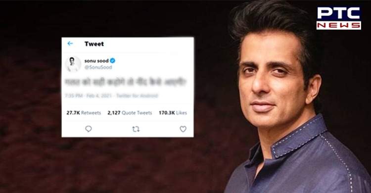 Amid farmers' protest, Sonu Sood says ‘How will you sleep peacefully calling wrong as right?’