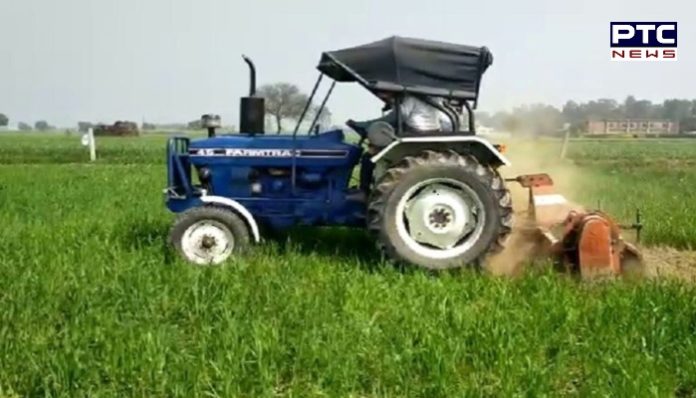 farmers wheat 1 UP and Haryana farmers Destroyed wheat with tractor