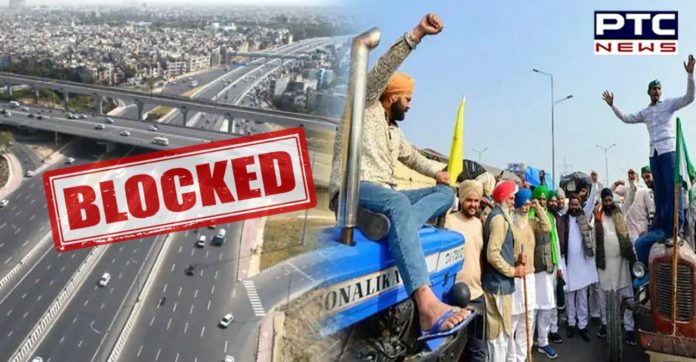 Farmers block KMP expressway for 5 hours to mark 100 days of protest Farmers block KMP expressway for 5 hours to mark 100 days of protest
