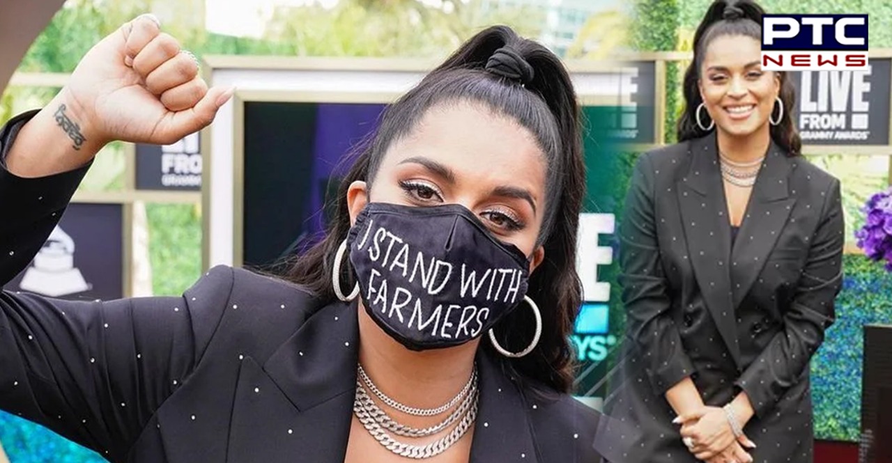 Grammy Awards 2021: YouTuber Lilly Singh dons 'I stand with farmers' mask