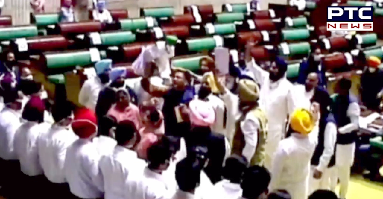 SAD walked out of the House , Speaker suspended the Akali MLAs from the House for the remaining 3 days