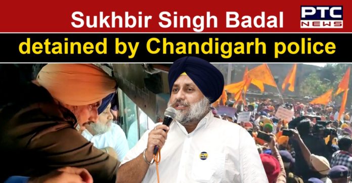 Sukhbir Singh Badal, other SAD leaders detained for marching towards Punjab Vidhan Sabha Sukhbir Singh Badal, other SAD leaders detained for marching towards Punjab Vidhan Sabha