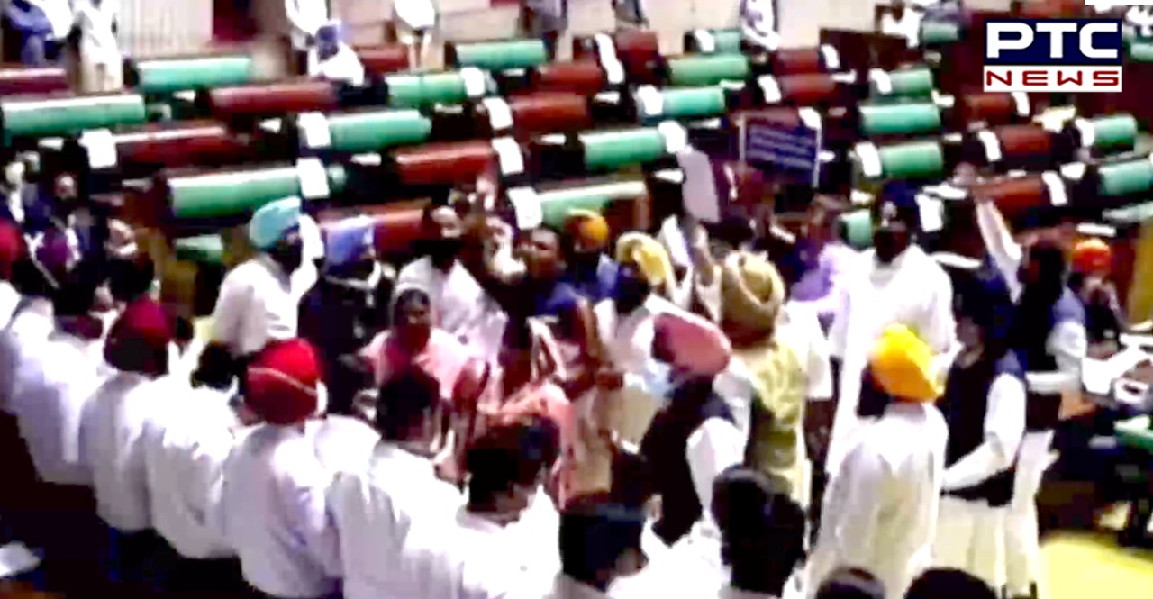 SAD MLAs raise slogans in Punjab Vidhan Sabha; suspended