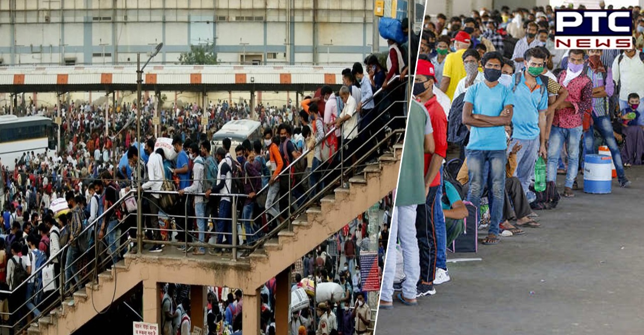 Delhi lockdown: Huge number of migrants queue up at bus stands to flee city