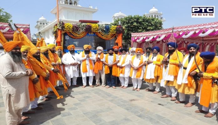 SGPC Nagar kirtan Sonipat to Gurudwara Sis Ganj Sahib dedicated to 400th prakash purab departs for next stage