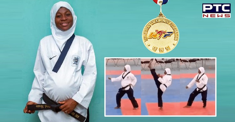 Eight months pregnant woman not only plays Taekwondo but wins gold medal