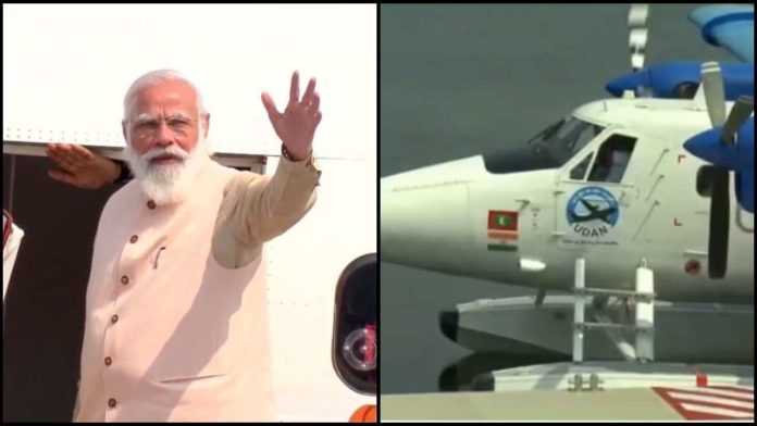 modi in plane visit to gujarat