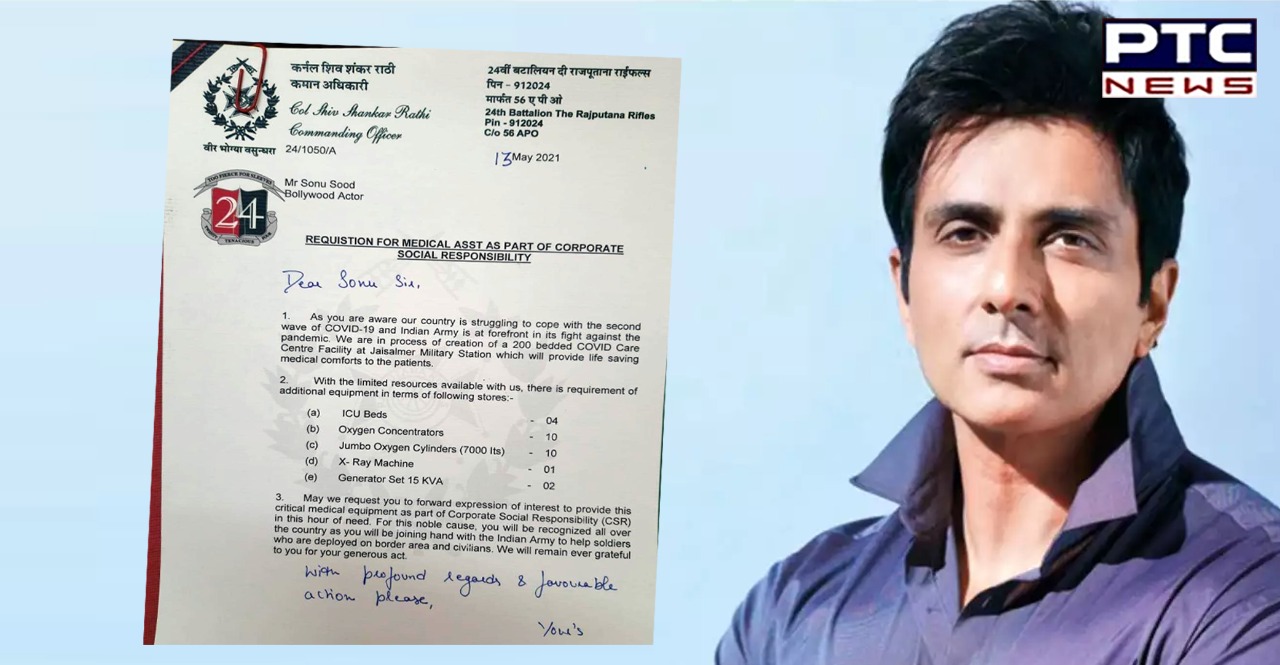 Army Officer writes to Sonu Sood for help with Covid facility equipment