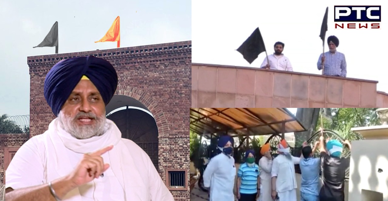 Sukhbir Singh Badal hoists Black Flag at his residence, urges Centre to repeal farm laws