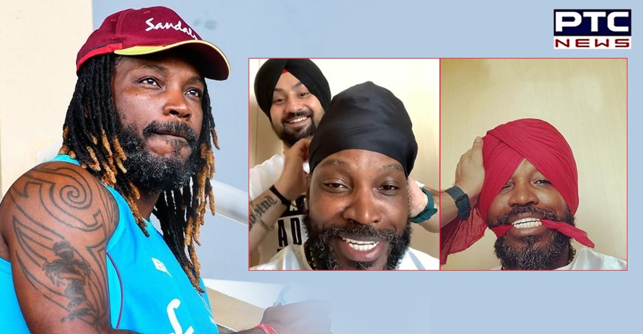 Chris Gayle wears a turban for a shoot, 