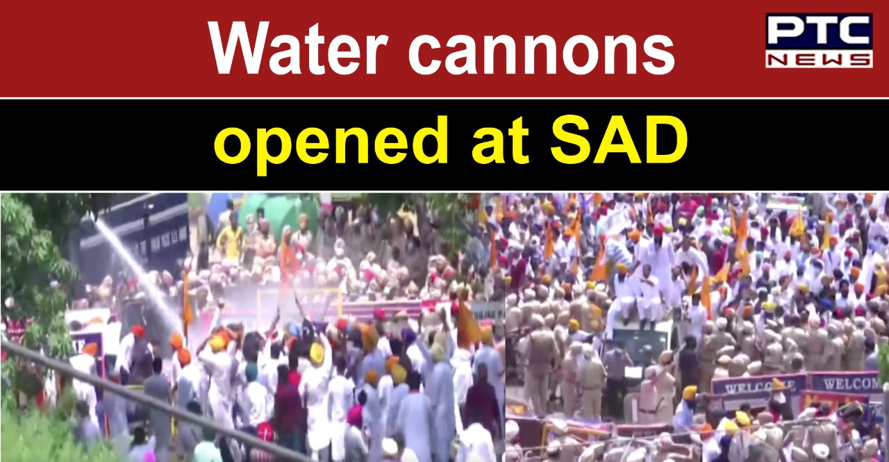 SAD attempts to gherao CM residence; police resort to water cannon