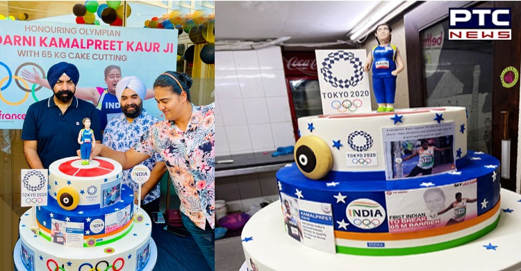 Ludhiana bakers celebrate discus thrower Kamalpreet's achievement with 65-kg cake