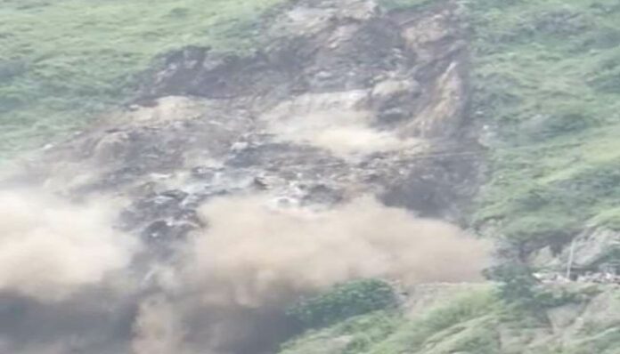 NH-5 blocked due to a landslide near Shimla's Jeori area