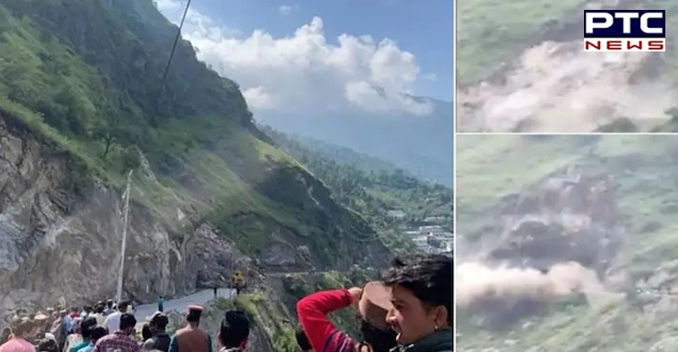 Landslide blocks National Highway 5 at Rampur near Shimla