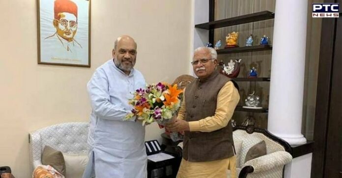 Farmers' protest: Manohar Lal Khattar meets Amit Shah, discuss Singhu border reopening issue Farmers' protest: Manohar Lal Khattar meets Amit Shah, discuss Singhu border reopening issue