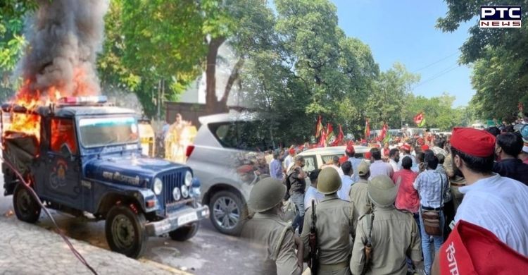 Lakhimpur Kheri violence: Akhilesh Yadav detained; Lucknow police vehicle burnt