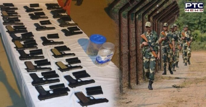 Punjab: 22 pistols, 44 magazines smuggled from Pakistan seized in Khemkaran Punjab: 22 pistols, 44 magazines smuggled from Pakistan seized in Khemkaran