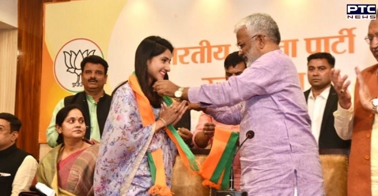 Aditi Singh, wife of Punjab Congress MLA Angad Saini, joins BJP 