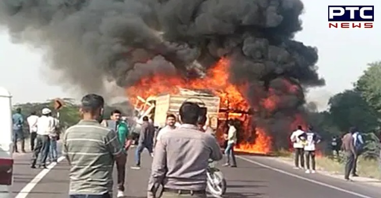 Rajasthan: Many feared dead as bus catches fire after colliding with tanker; see video