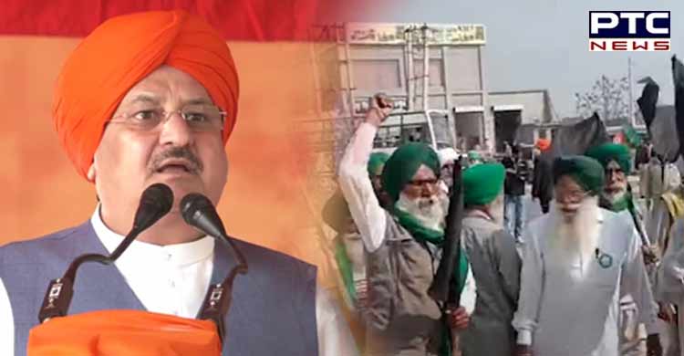 Punjab elections 2022: Farmers show black flags to BJP chief JP Nadda in Bathinda's Maur