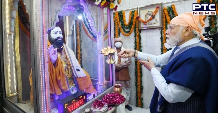 PM Narendra Modi offers prayers at Guru Ravidas Vishram Dham temple