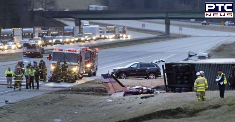 Pilot dies after plane crashes into truck on highway in US, video goes viral