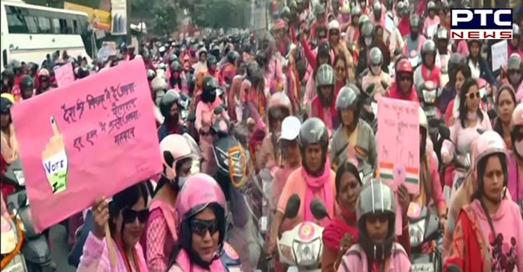 Uttar Pradesh elections 2022: Women take out 'Pink rally' in Varanasi
