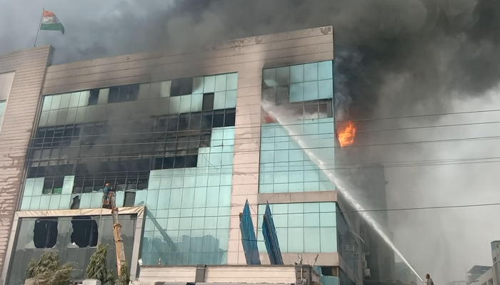 Fire breaks out in utensils manufacturing factory in Sonipat