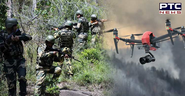 The movement of drones was seen on the India-Pakistan border