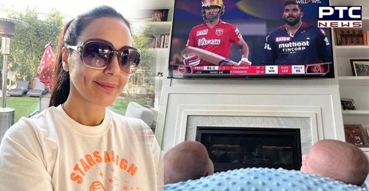 Preity Zinta’s twins enjoy their first IPL 2022 match