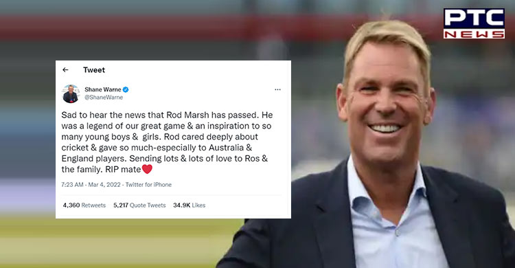 Shane Warne tweeted about Rod Marsh's death hours before passing away